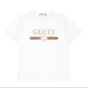 Gucci Oversized Logo Tee - White - Size Small